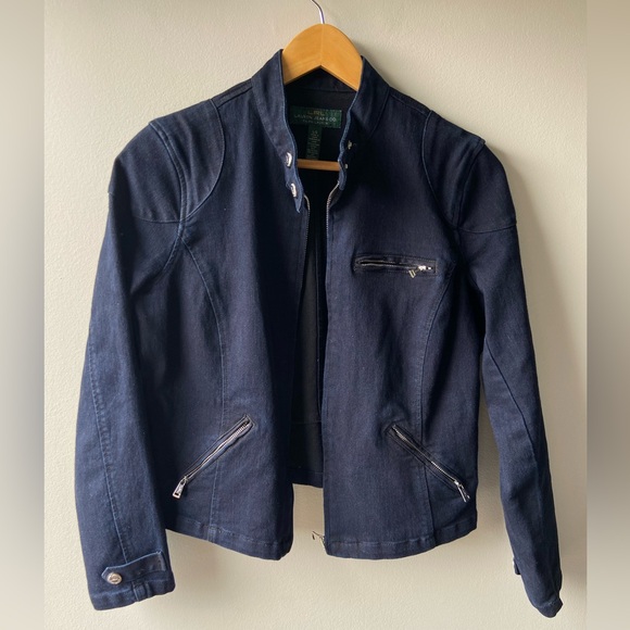 Ralph Lauren denim moto jacket - Picture 1 of 8